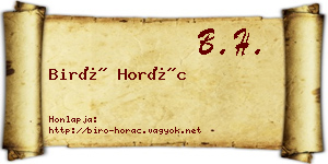 Biró Horác névjegykártya
